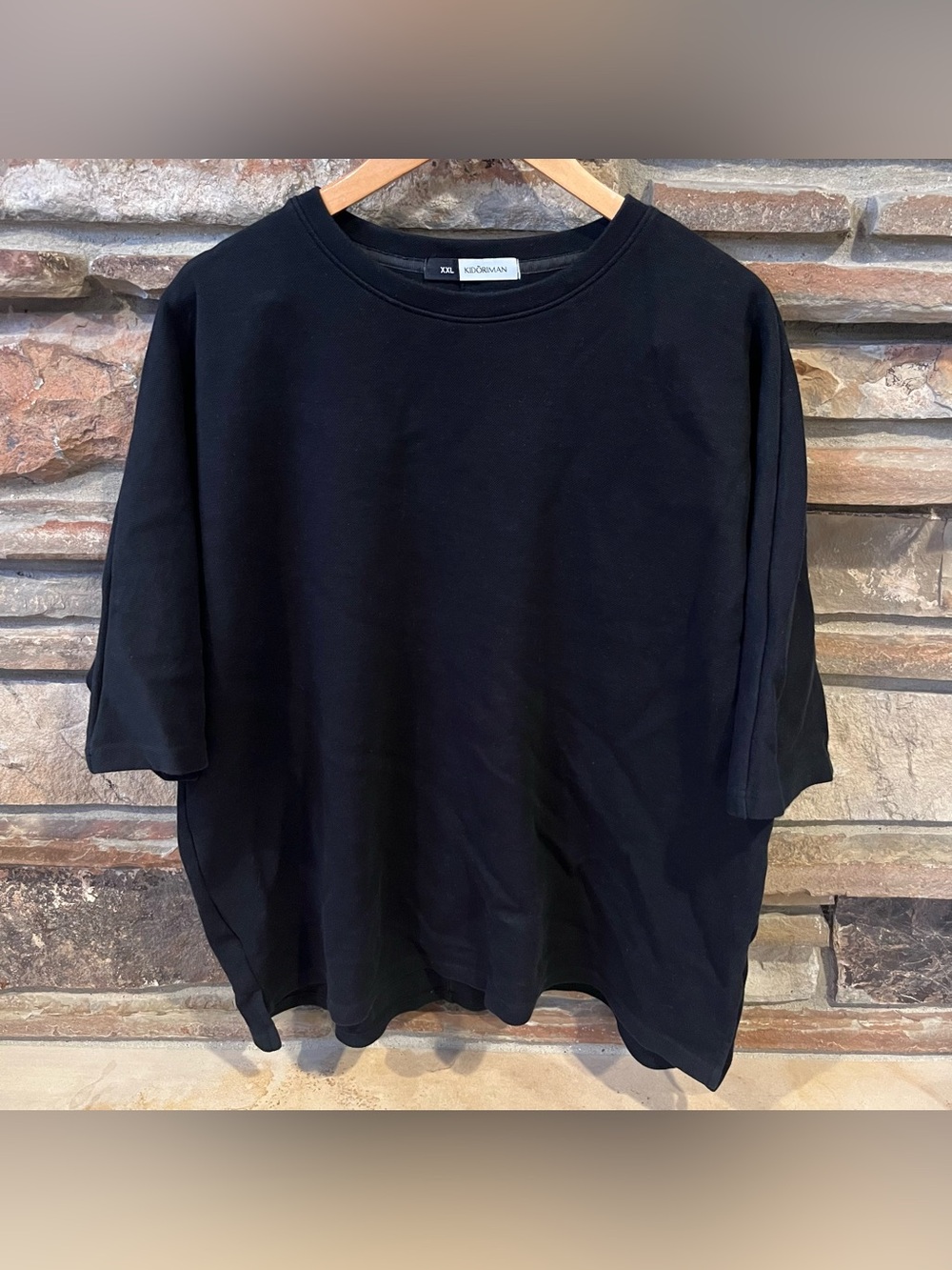 Kidoriman Oba Oversized Black Crewneck Tee Shirt